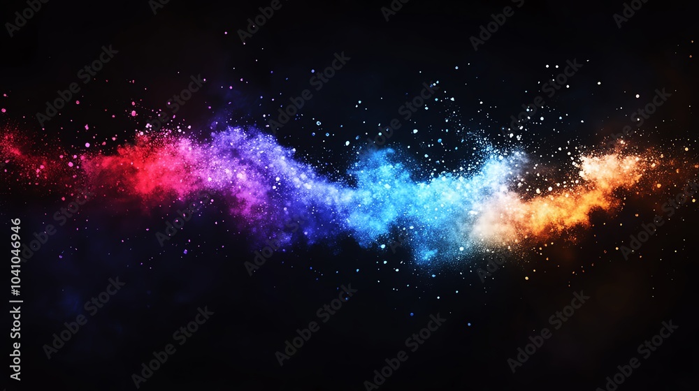 Fototapeta premium Colorful galaxy swirl on black background