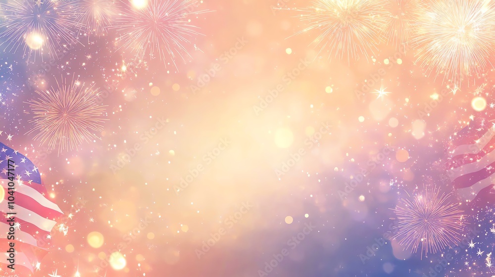 Festive background, soft colors, stars, and stripes Festive background, soft colors, stars, and stripes