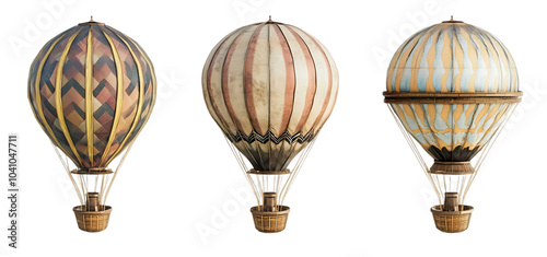 Wallpaper Mural three set of hot air balloon collection isolated transparent background Torontodigital.ca