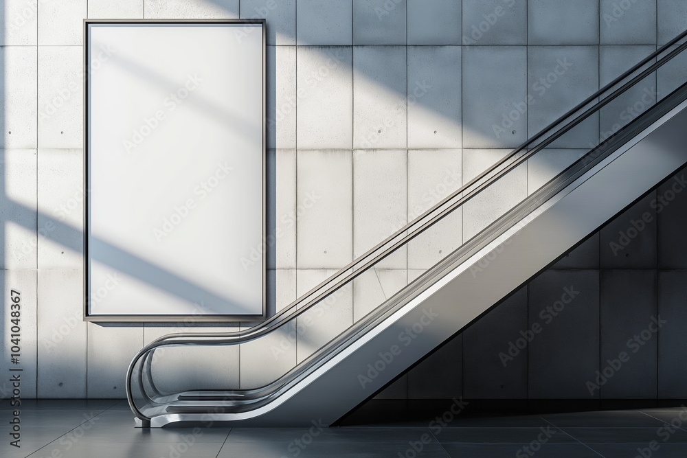 Fototapeta premium Contemporary coworking interior with banner