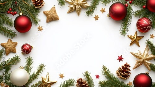 White background with christmas decorations