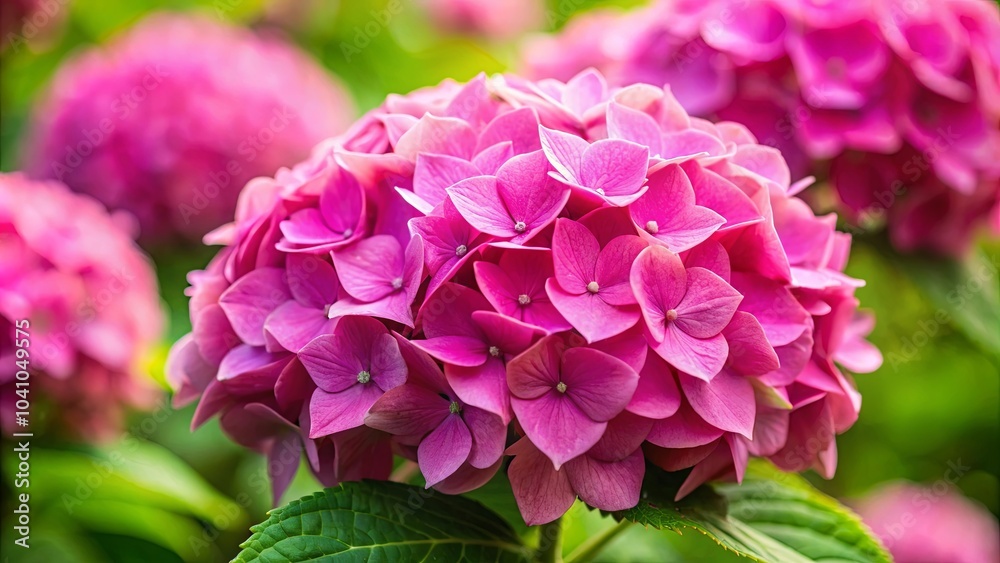 A vibrant cluster of pink hydrangeas, showcasing the delicate details of each petal, as they stand out against a soft green backdrop. A vibrant cluster of pink hydrangeas, showcasing the delicate details of each petal, as they stand out against a soft green backdrop.