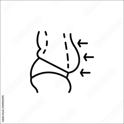 Weight Loss Transformation icon. Simple icon representing slimming and body transformation, ideal for social media, app, and web design. Vector illustration