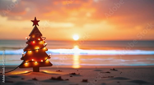 christmas tree on the beach