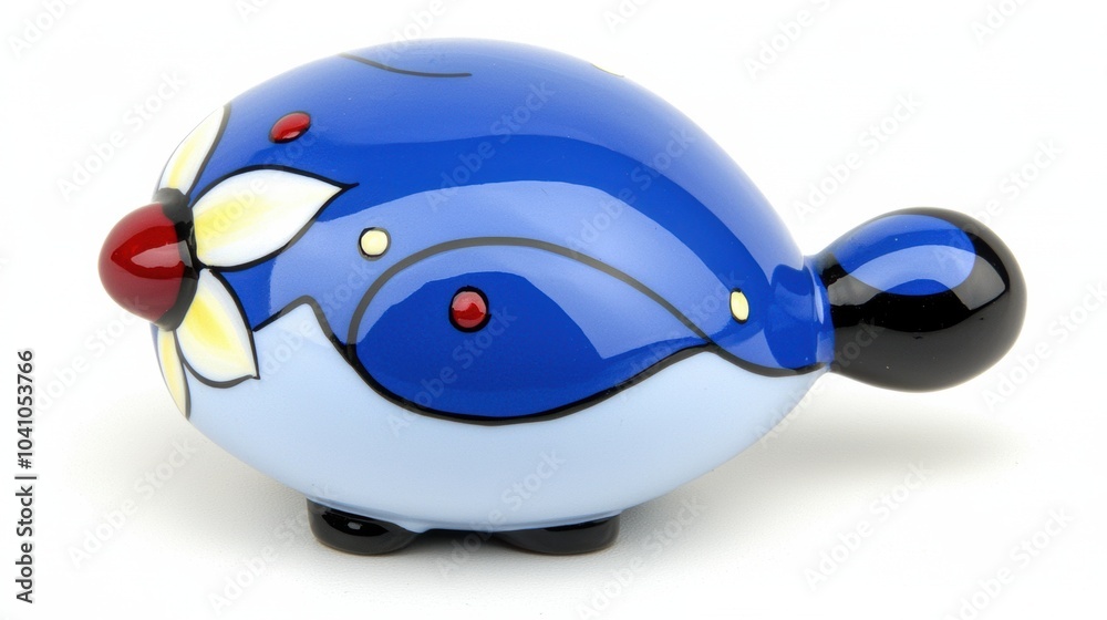 Stylized Blue Fish Cartoon Character Decorative Figurine Stylized Blue Fish Cartoon Character Decorative Figurine