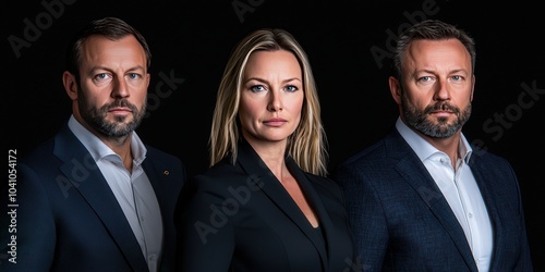 Professional Business Team Portrait  Confident Leaders  Corporate Success  Teamwork  Execu photo