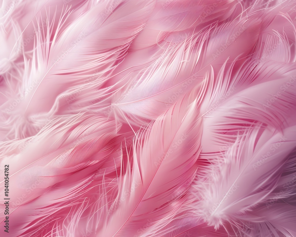 A close-up of soft pink feathers creating a delicate and textured pattern. A close-up of soft pink feathers creating a delicate and textured pattern.