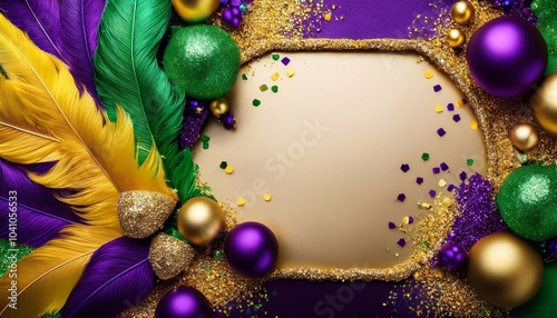 Mardi Gras Poster Design with Masquerade Mask