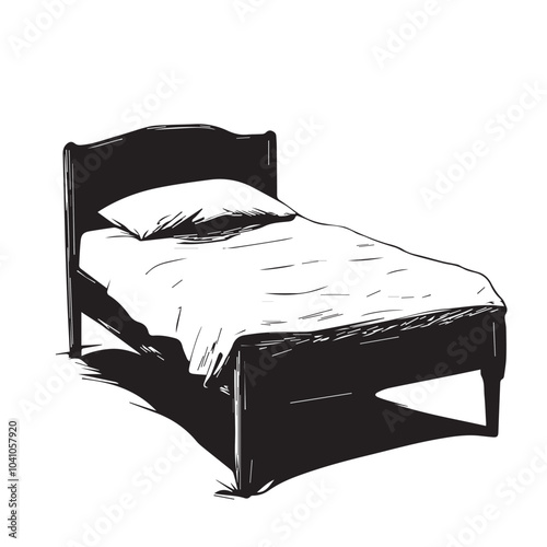 bed with pillow