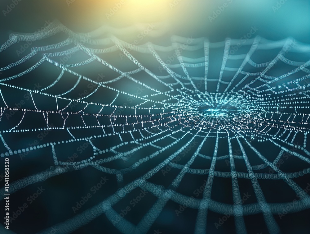 Enchanting Macro Image of Dew-Covered Spider Web: Perfect for Nature-Inspired Wall Art or Serenity Posters in Home and Office Decor Enchanting Macro Image of Dew-Covered Spider Web: Perfect for Nature-Inspired Wall Art or Serenity Posters in Home and Office Decor