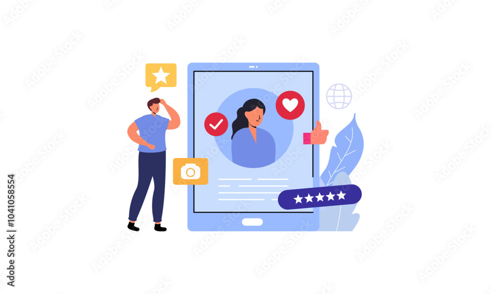 Social media personal profile illustration Social media personal profile illustration