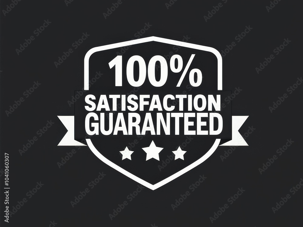 100% Satisfaction Guaranteed Bold Typography Sign 100% Satisfaction Guaranteed Bold Typography Sign