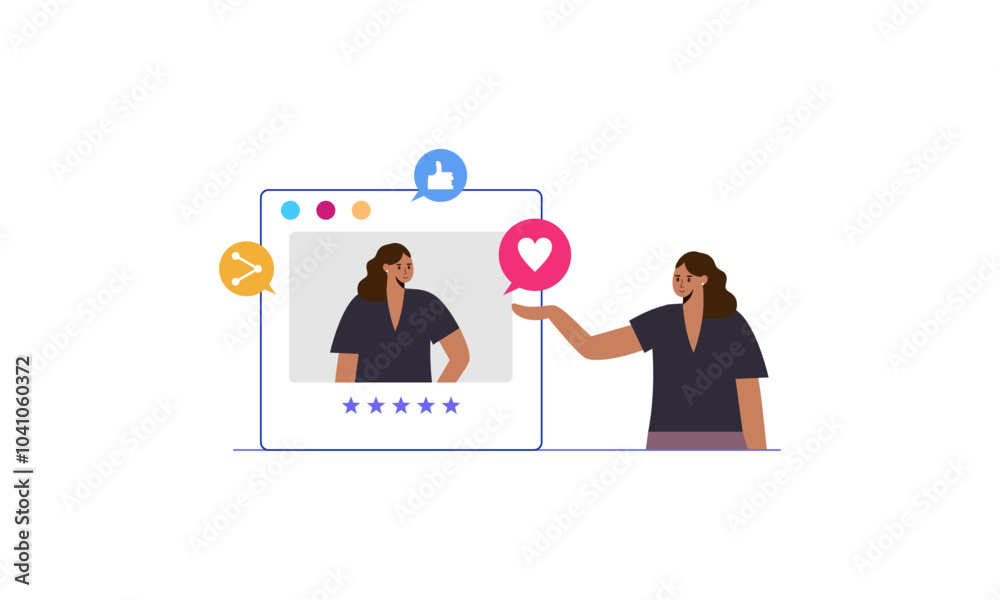 Social media personal profile illustration Social media personal profile illustration