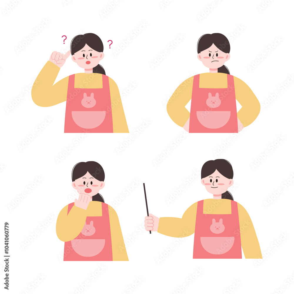 Various kindergarten teacher's background illustration set Various kindergarten teacher's background illustration set