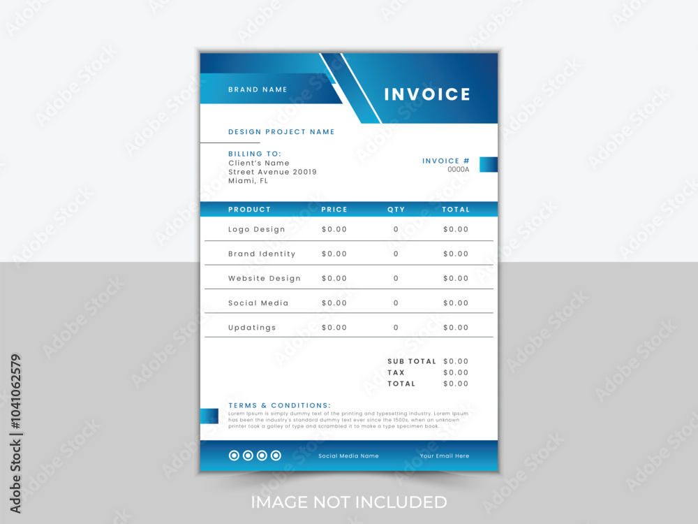 Flat Vector Invoice Design Flat Vector Invoice Design