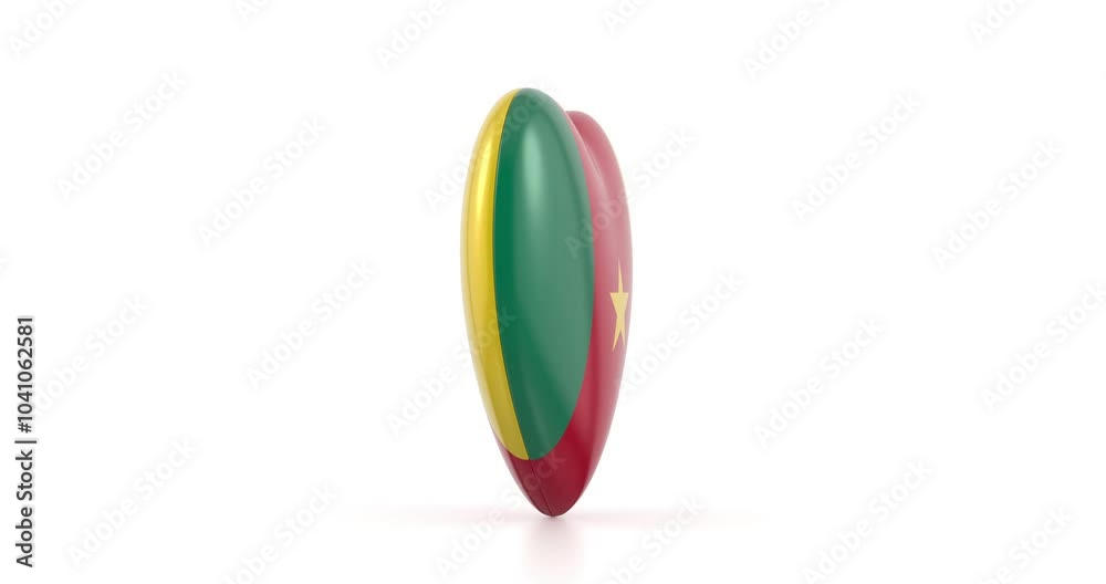 Rotating Cameroon flag heart Rotating Cameroon flag heart
