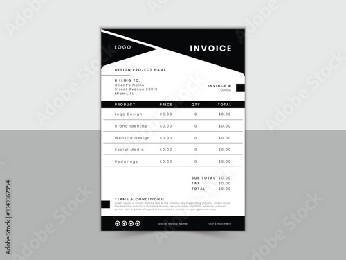 Flat Vector Invoice Design 