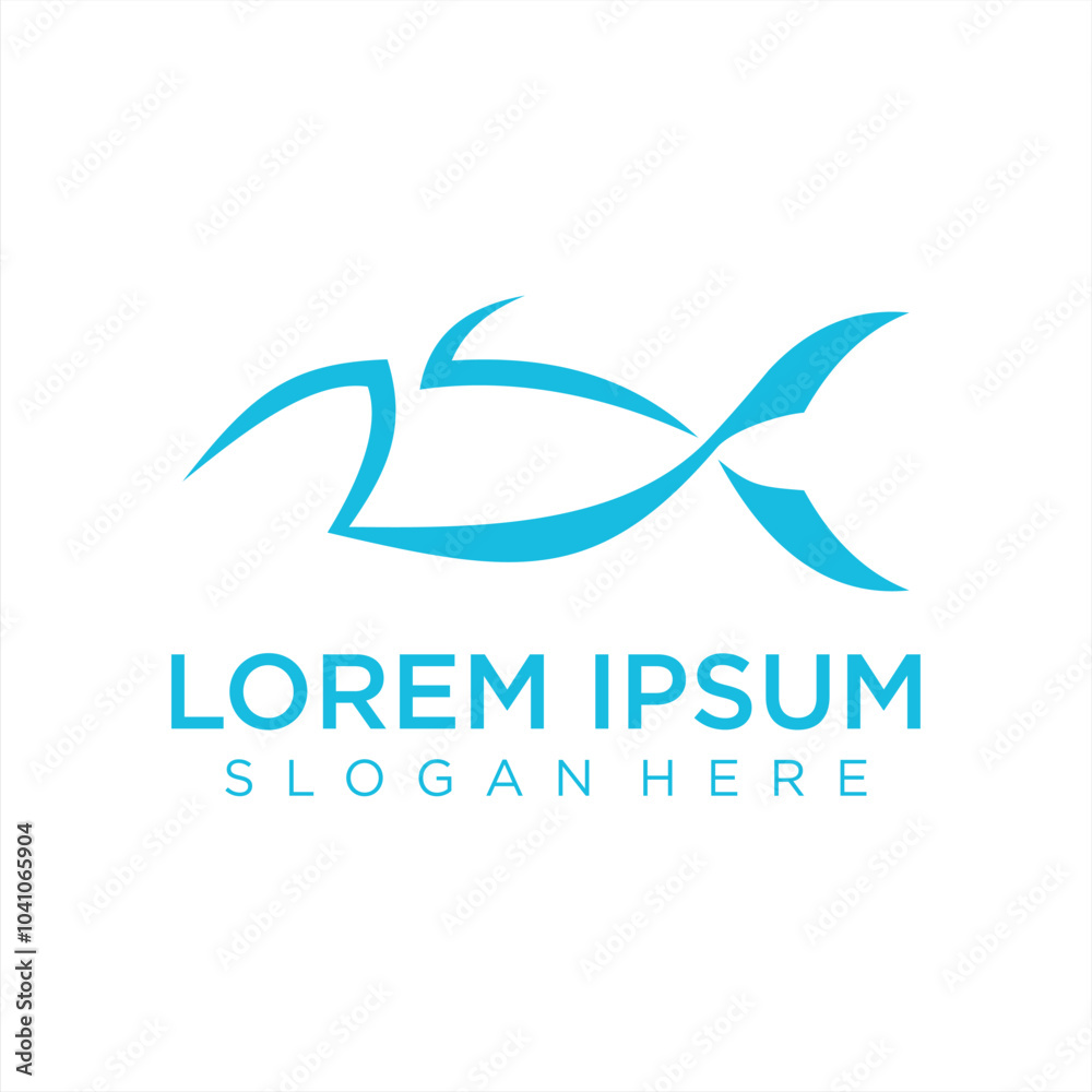 Fototapeta premium Fish logo gradient colorful design illustrations
