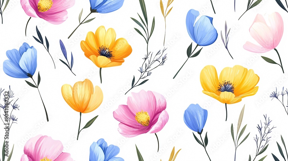 Vibrant Floral Pattern Design for Nature Lovers - Perfect for Home Decor and Creative Projects Vibrant Floral Pattern Design for Nature Lovers - Perfect for Home Decor and Creative Projects