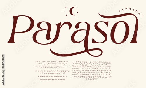 Parasol Serif, Cosmetic, Fashion Stylish Display Bold Font alphabet
