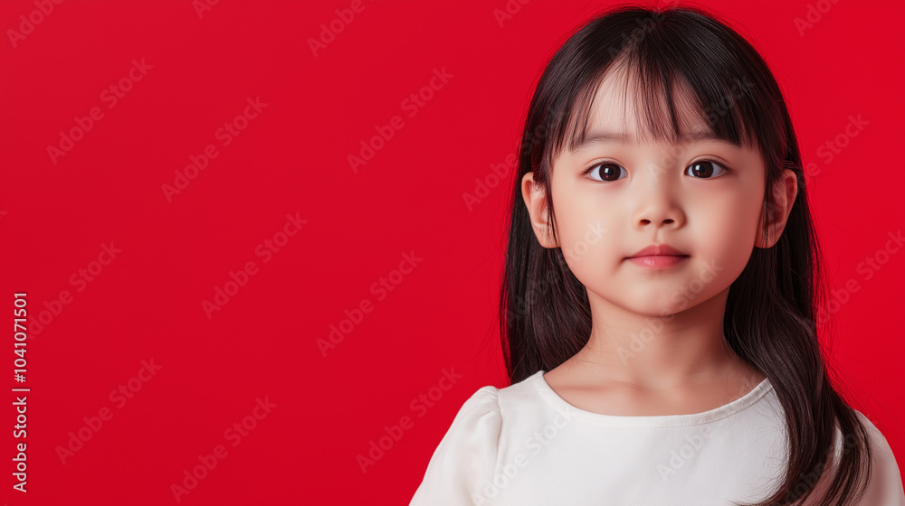 Asian kid girl on isolated background Asian kid girl on isolated background