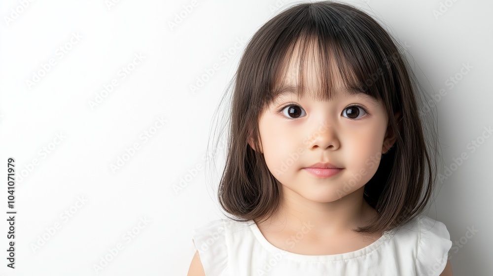 Asian kid girl on isolated background Asian kid girl on isolated background