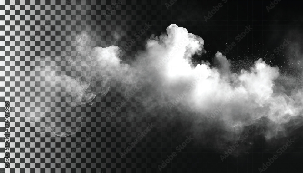 PSD Fog or smoke isolated transparent background. White cloudiness, mist, smog, dust, vapor PNG 49