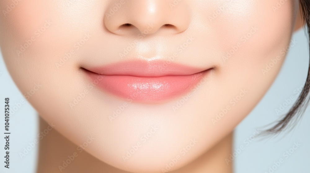 Close-up of a woman's smile highlighting natural beauty and healthy skin. Close-up of a woman's smile highlighting natural beauty and healthy skin.