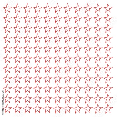 Bright red star white  background 