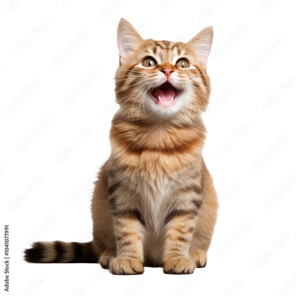 Happy smiling cat isolated on a white transparent background Happy smiling cat isolated on a white transparent background