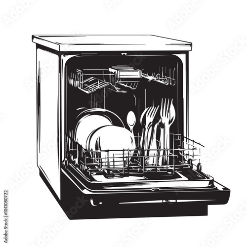 sketch of a dishwasher