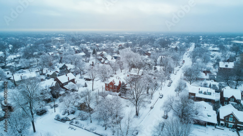 drone picture of a winter wonderland