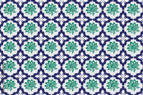 Seamless pattern with flowers, Embroidery Bohemian. Art Ornament Print. Design for Carpet, Cover, Wallpaper, Wrapping, Fabric, Clothing.