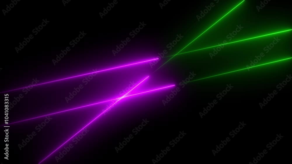 Abstraction neon Lines moving  Glowing neon digital stripes line abstract light animated on a dark background