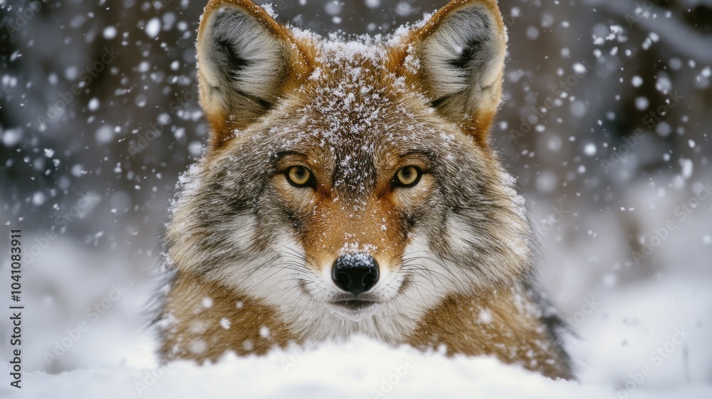 Obraz premium Wolf in snowy landscape