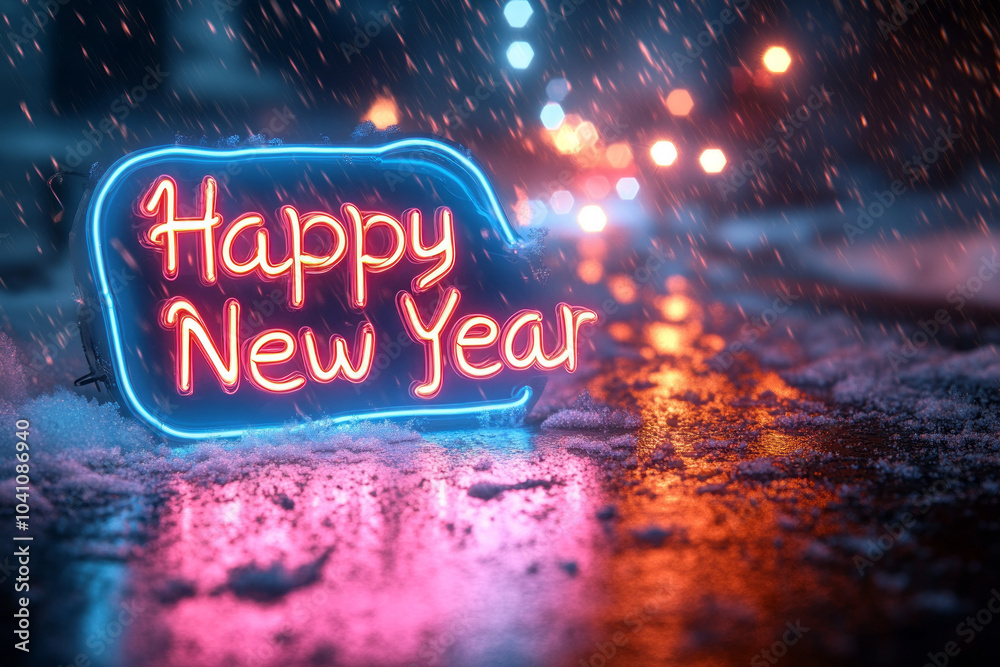 Futuristic Blue Orange Glowing Neon Light