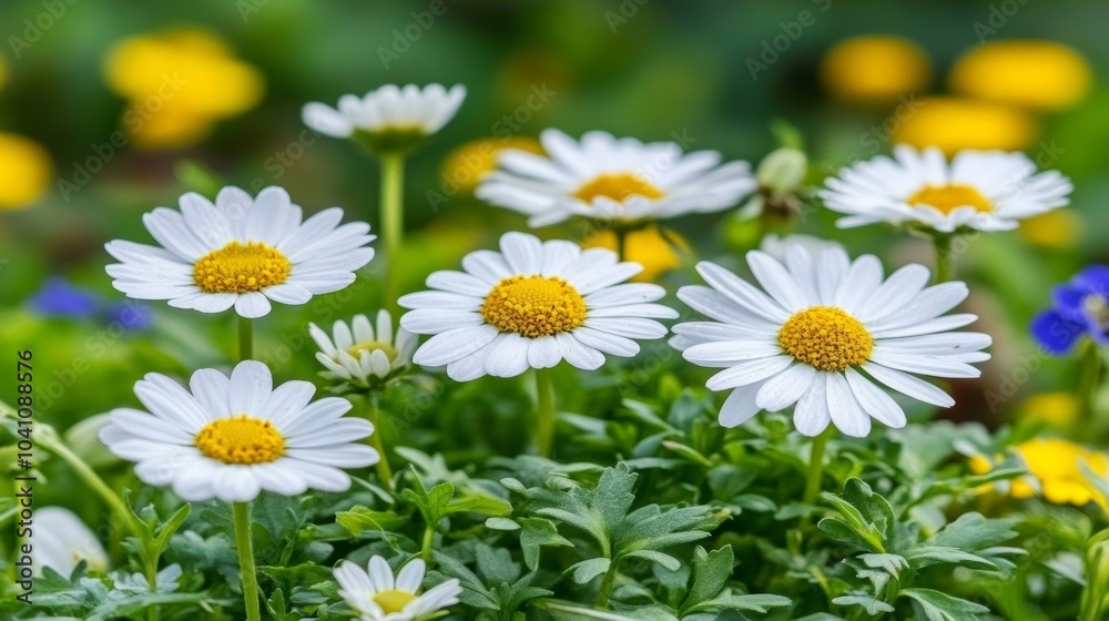 White Daisies in Green Meadow Summer Flowers Blooming in Nature White Daisies in Green Meadow Summer Flowers Blooming in Nature