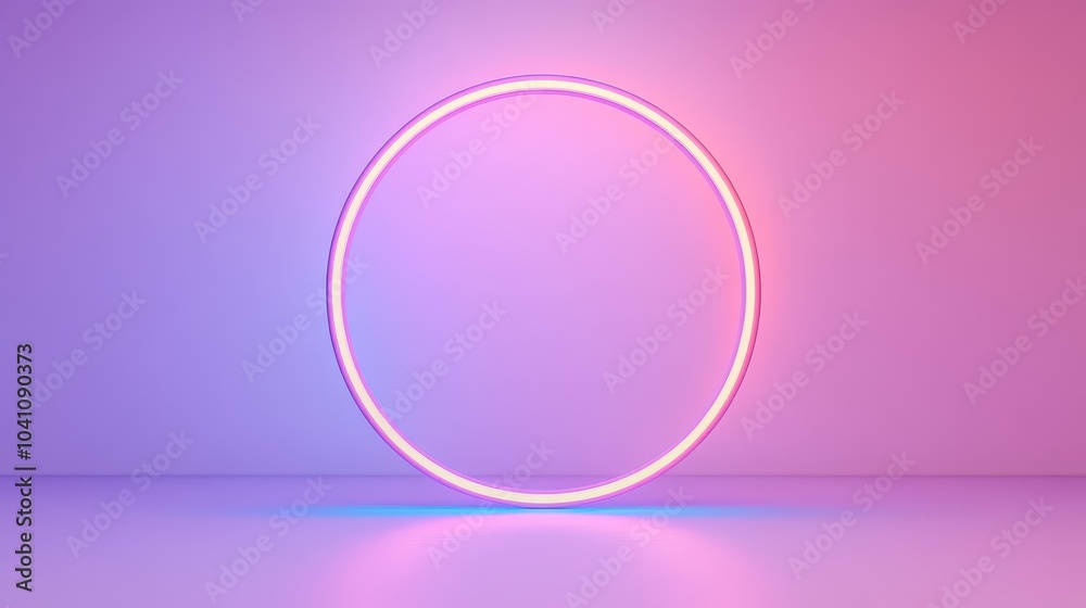 A glowing neon circle against a colorful gradient background, ideal for modern design and vibrant artistic themes. A glowing neon circle against a colorful gradient background, ideal for modern design and vibrant artistic themes.