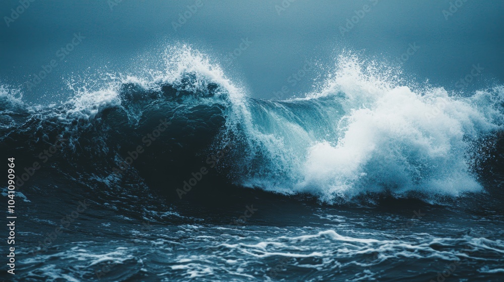 Dramatic Ocean Wave Crashing With White Foam and Spray Dramatic Ocean Wave Crashing With White Foam and Spray