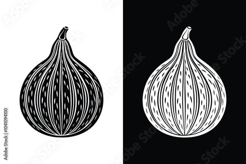 Bitter Gourd Icons. Sleek and Simple Vegetable Design in Vector Format