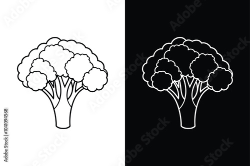 Flat Broccoli line Icon. Perfectly Editable Vegetable icon for Design