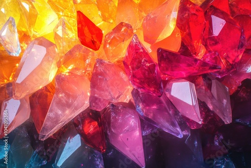 Colorful crystal cluster