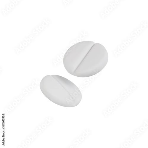 Vector image with 3d two white tablets on a pure white background.