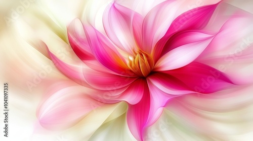 Abstract Pink Flower with Delicate Petals and Soft Background