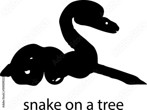 Black Snake Silhouette Transparent Background. Vector