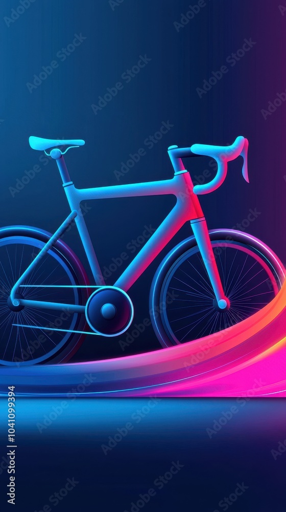Fototapeta premium Dynamic LED Cycling Workout at Home