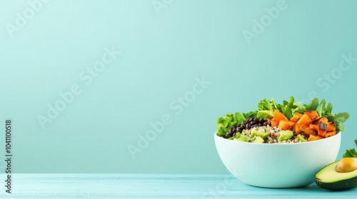 Fresh Buddha Bowl with Quinoa and Vegetables