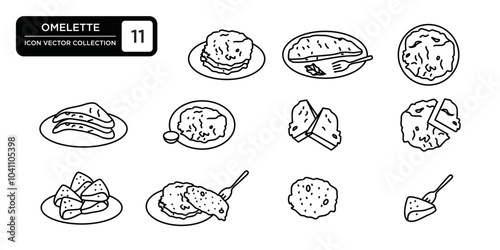 Omelette icon collection, editable and resizable vector icon templates.