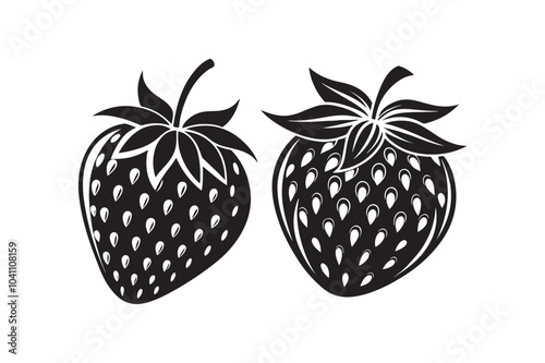 Strawberry Silhouette Vector Illustration for T-Shirts &  Printables 