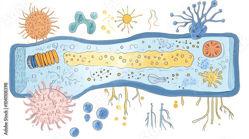 A hand-drawn diagram shows how enzymes work. It illustrates the steps involved, including the enzyme binding to the substrate and forming a complex, then releasing the product.